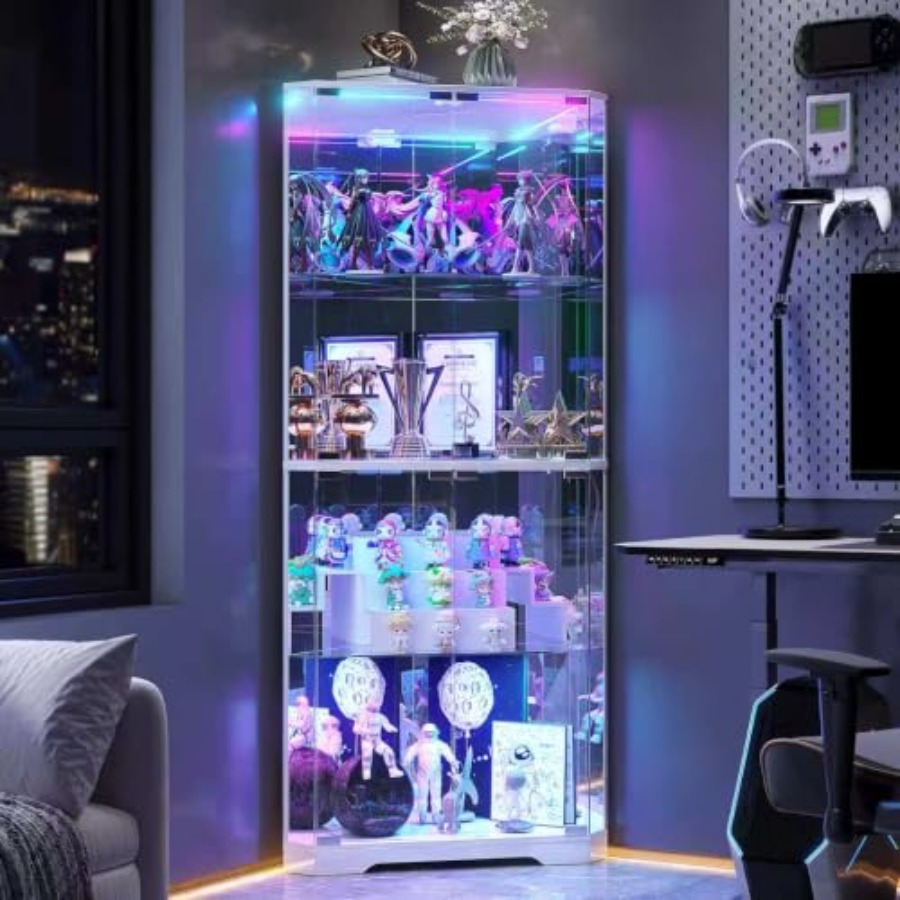 64.7 Tall Corner Display Cabin - Glass Cabinet Display ulasan dan harga