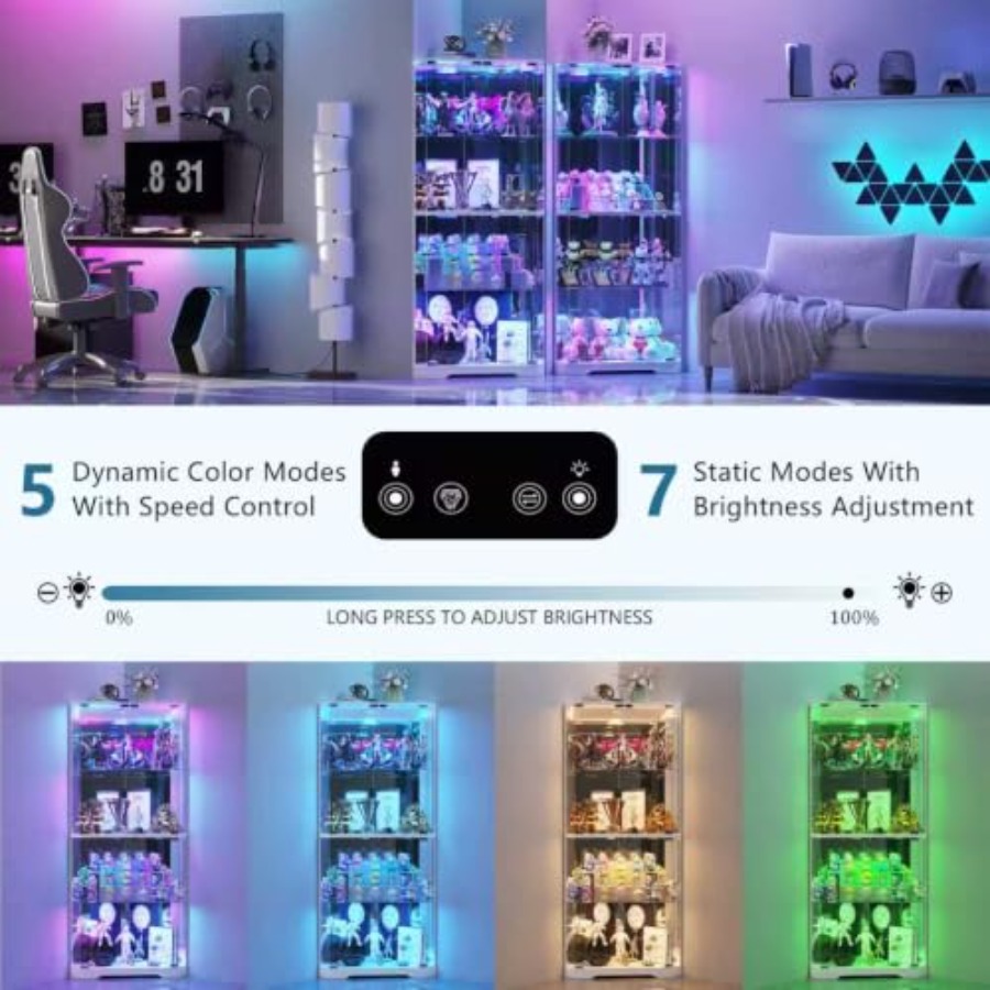 64.7 Tall Corner Display Cabin - Glass Cabinet Display ulasan dan harga