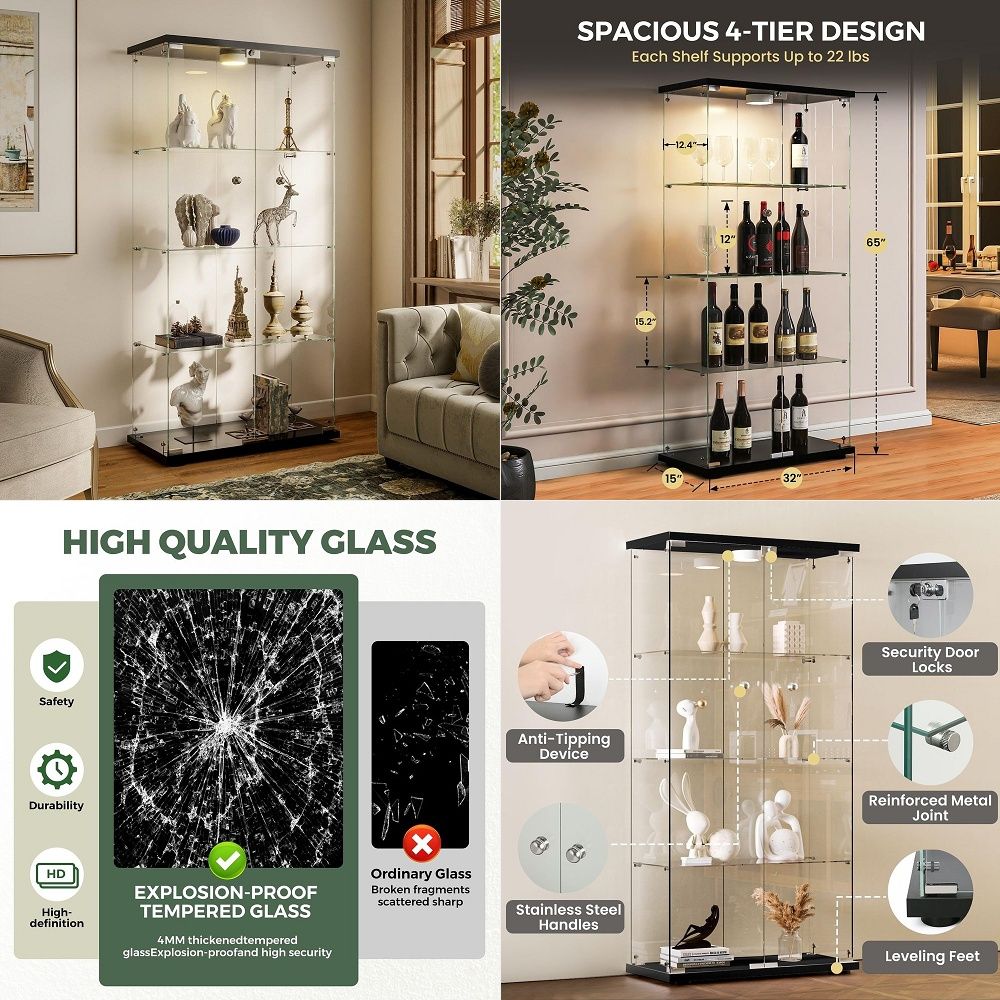 Display Cabinet with LED Light - Glass Cabinet Display ulasan dan harga