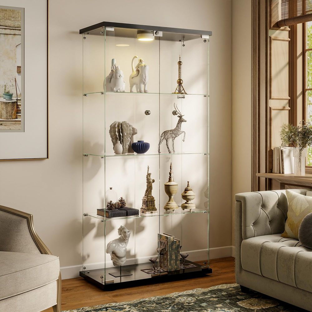Display Cabinet with LED Light - Glass Cabinet Display ulasan dan harga