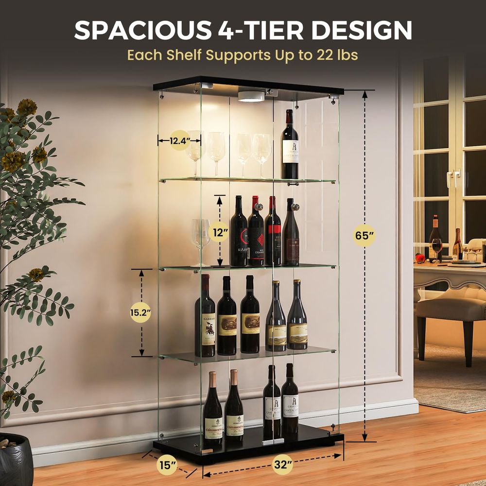 Display Cabinet with LED Light - Glass Cabinet Display ulasan dan harga
