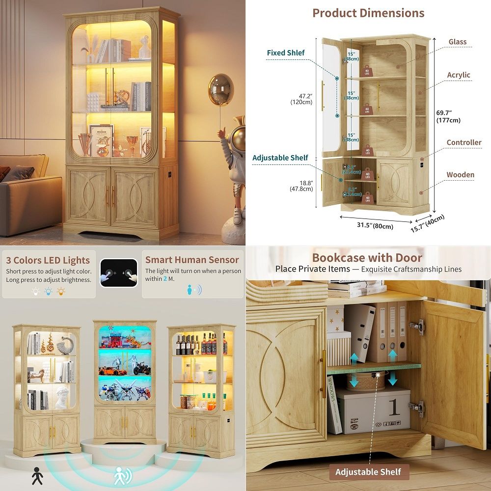 Display Cabinet with Glass Doo - Glass Cabinet Display ulasan dan harga