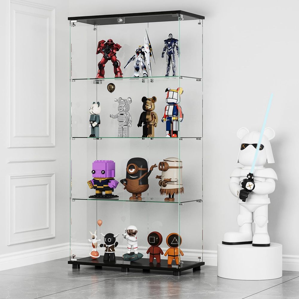 Display Cabinet with 4Shelf Do - Glass Cabinet Display ulasan dan harga