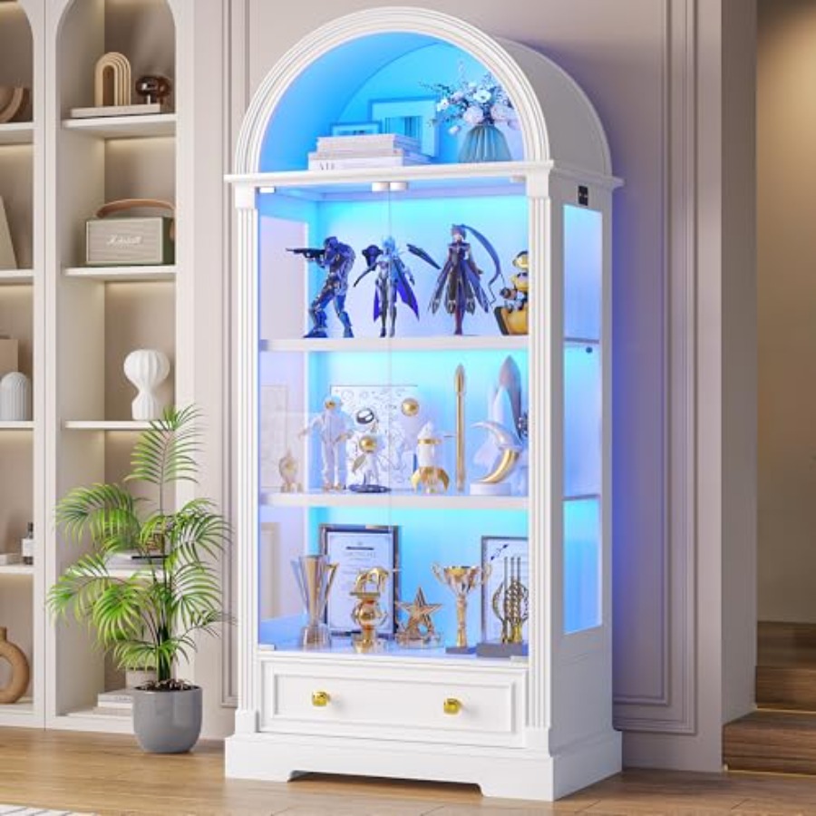 Arched display cabinet for liv - Glass Cabinet Display ulasan dan harga