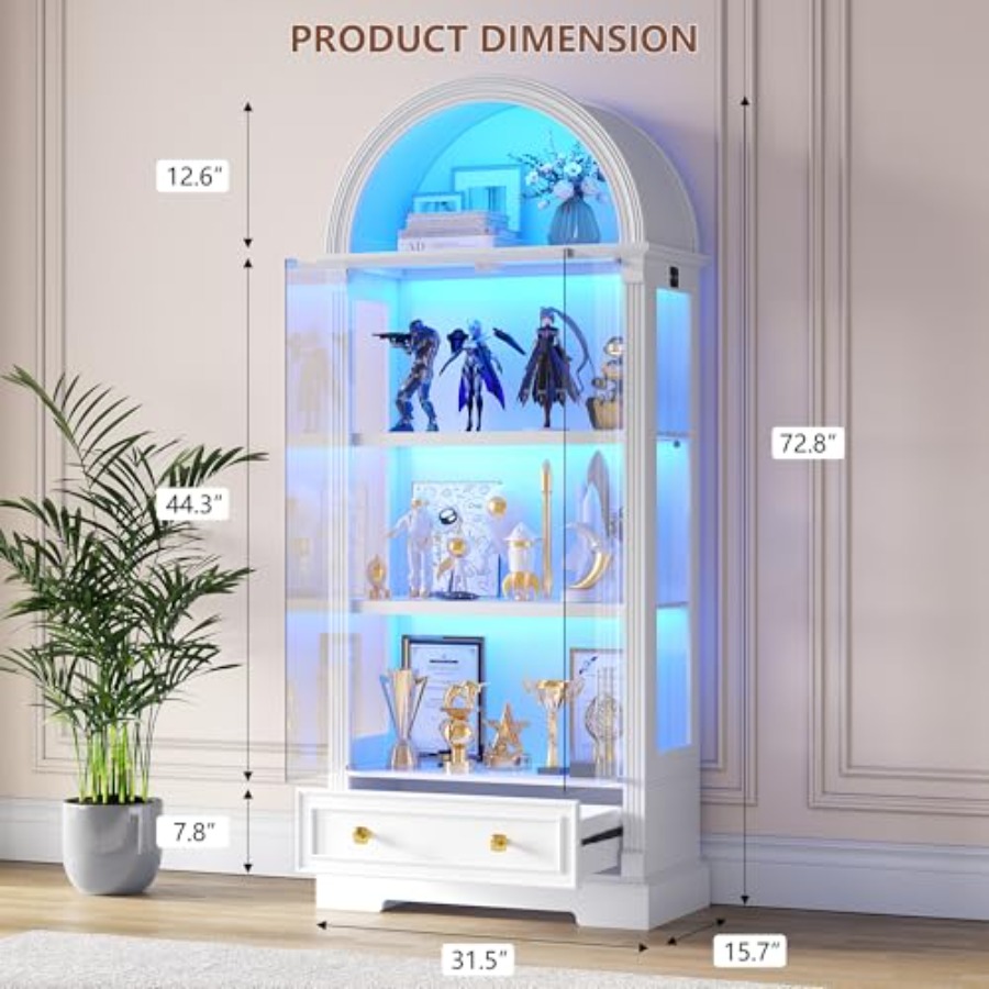 Arched display cabinet for liv - Glass Cabinet Display ulasan dan harga