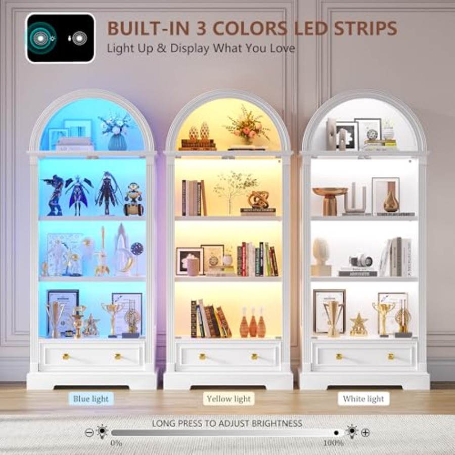 Arched display cabinet for liv - Glass Cabinet Display ulasan dan harga