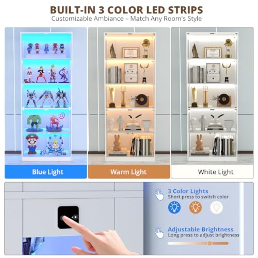 80'' Display Cabinet with Glas - Glass Cabinet Display ulasan dan harga