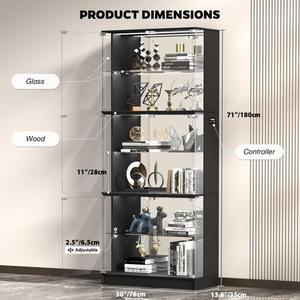 Display Cabinet with Glass Doo - Glass Cabinet Display ulasan dan harga