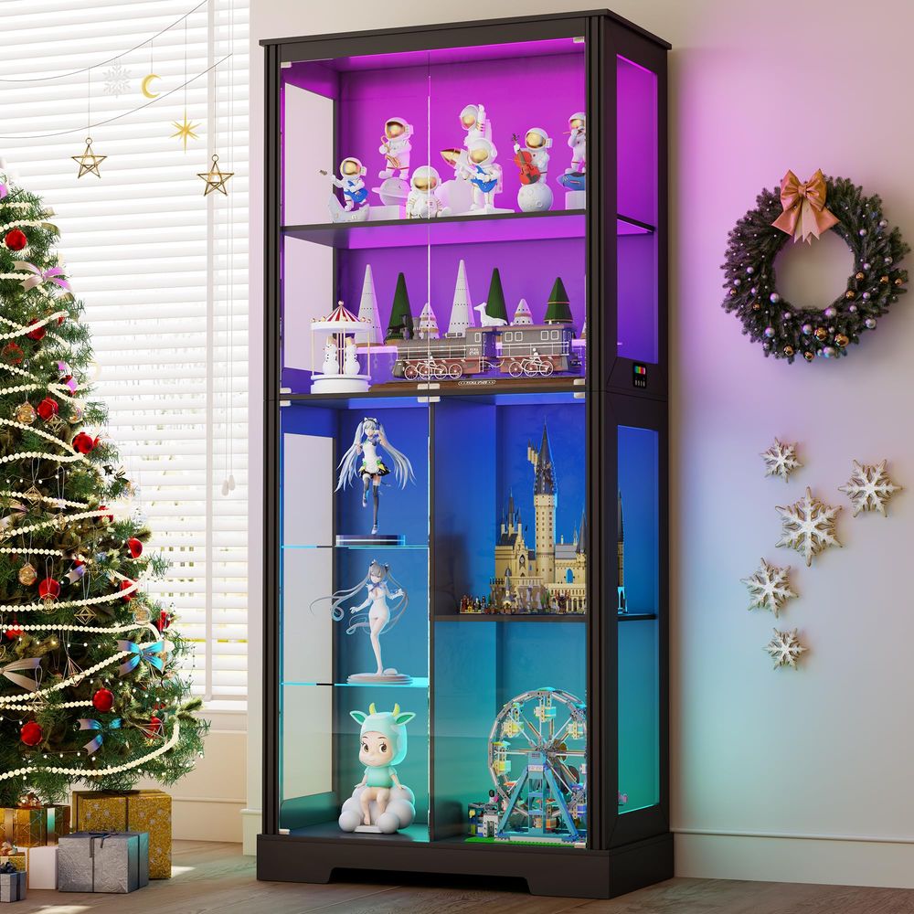Lighted Corner Display Curio C - Glass Cabinet Display ulasan dan harga