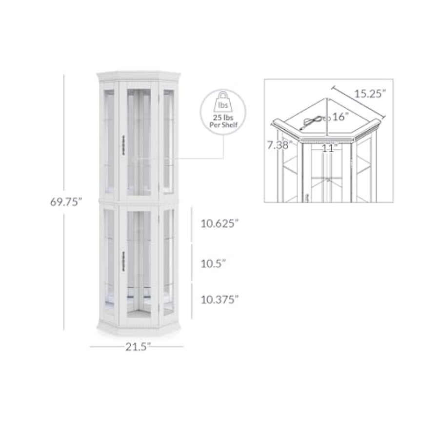 Lighted 3-side glass display c - Glass Cabinet Display ulasan dan harga