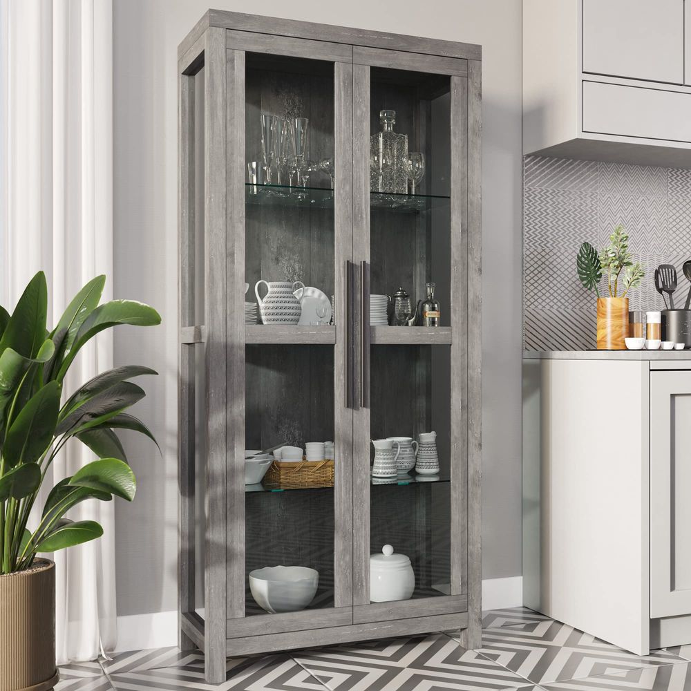 Glass Display Cabinet, Tall Cu - Glass Cabinet Display ulasan dan harga