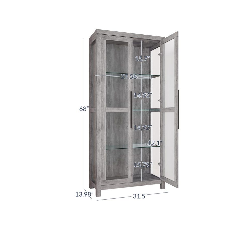 Glass Display Cabinet, Tall Cu - Glass Cabinet Display ulasan dan harga