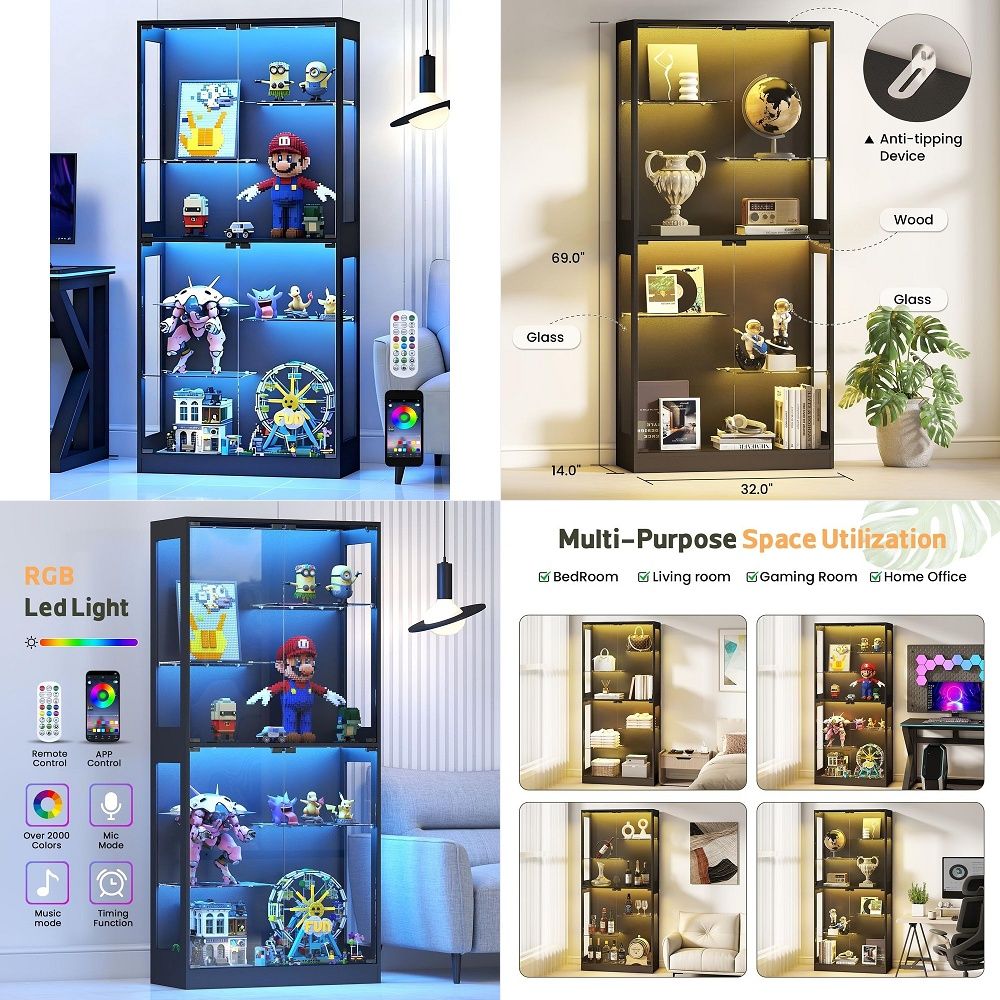 Display Cabinet with Glass Doo - Glass Cabinet Display ulasan dan harga