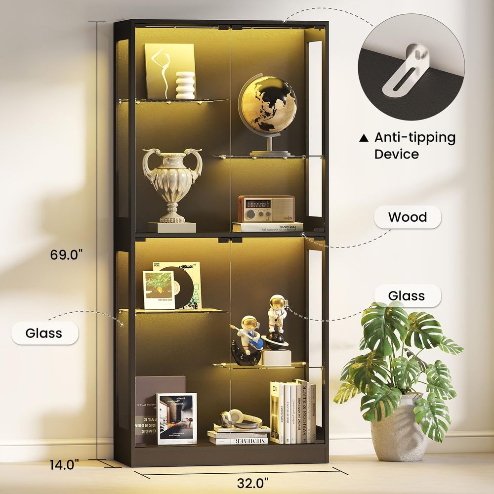 Display Cabinet with Glass Doo - Glass Cabinet Display ulasan dan harga