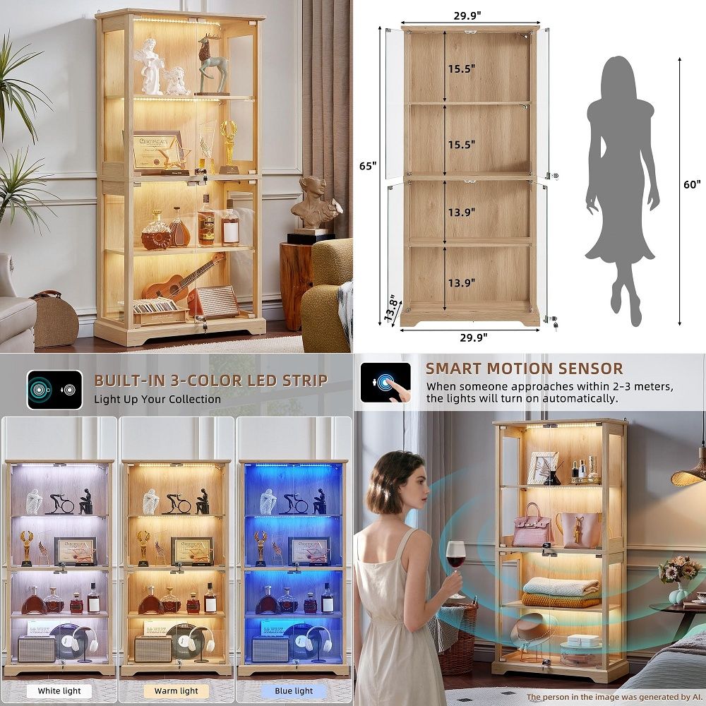 Farmhouse Glass Display Cabine - Glass Cabinet Display ulasan dan harga
