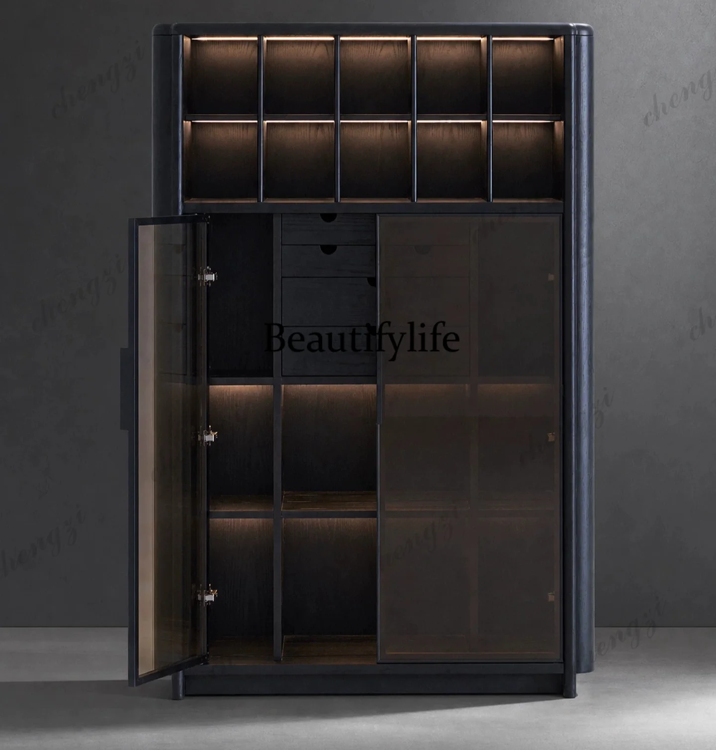 a55 Italian minimalist solid w - Glass Cabinet Display ulasan dan harga