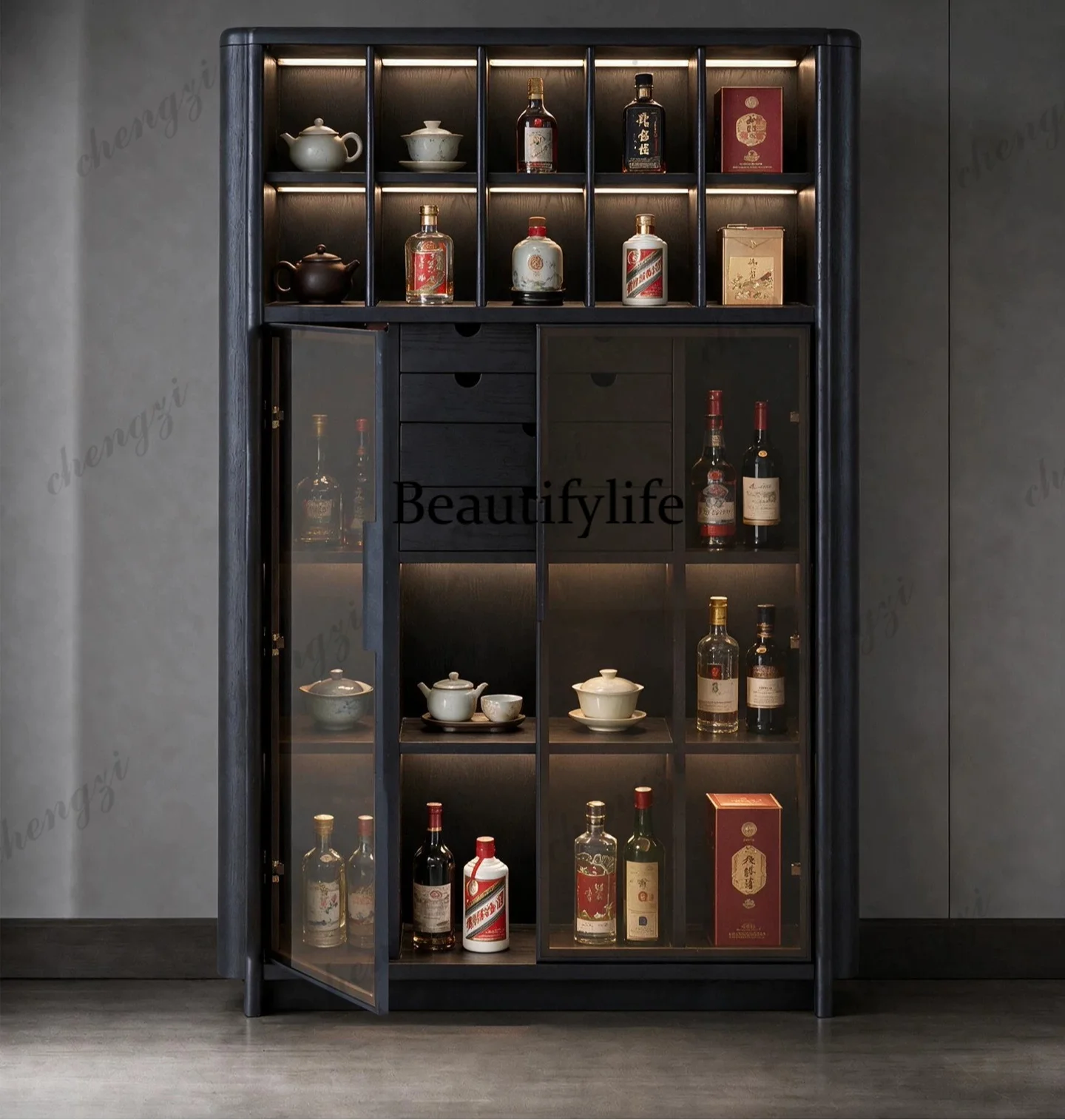 a55 Italian minimalist solid w - Glass Cabinet Display ulasan dan harga
