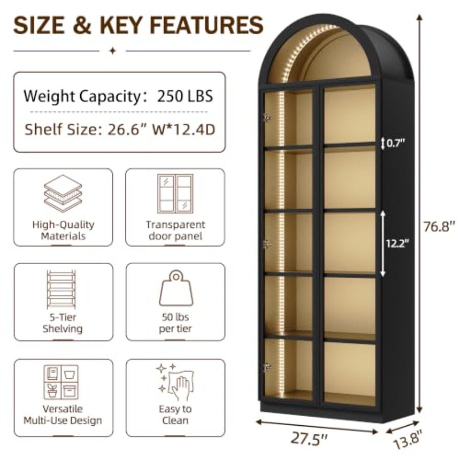 Arch display cabinet for livin - Glass Cabinet Display ulasan dan harga