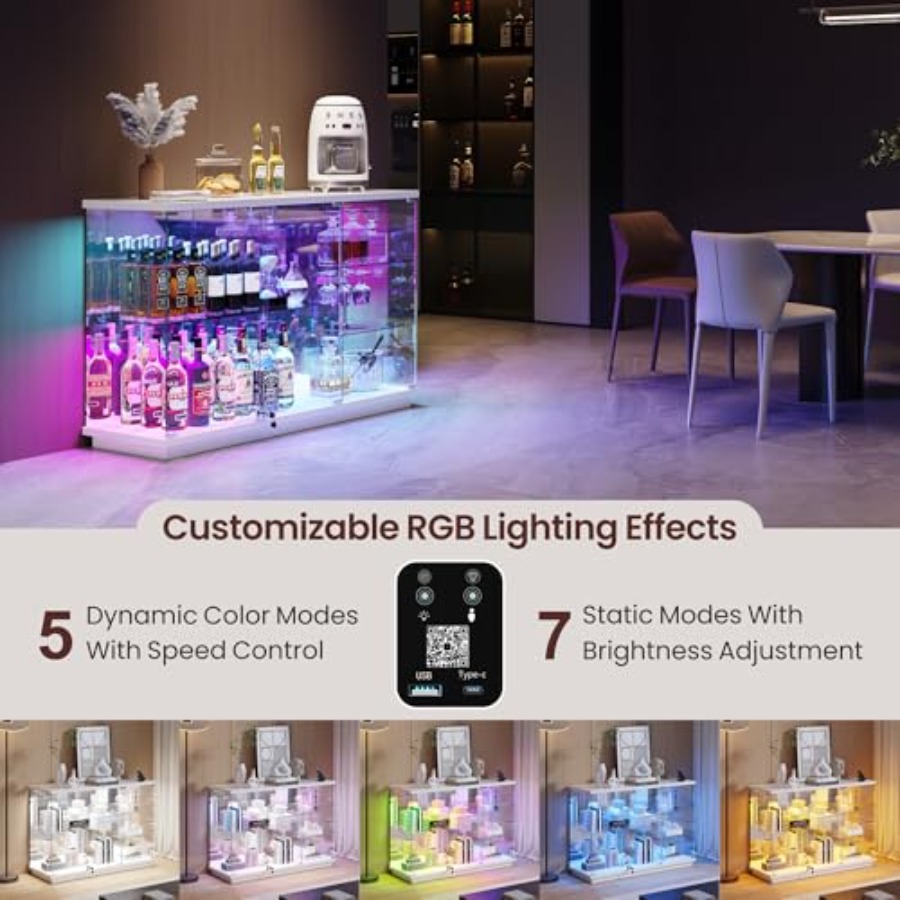 RGB Glass Display Cabinet with - Glass Cabinet Display ulasan dan harga